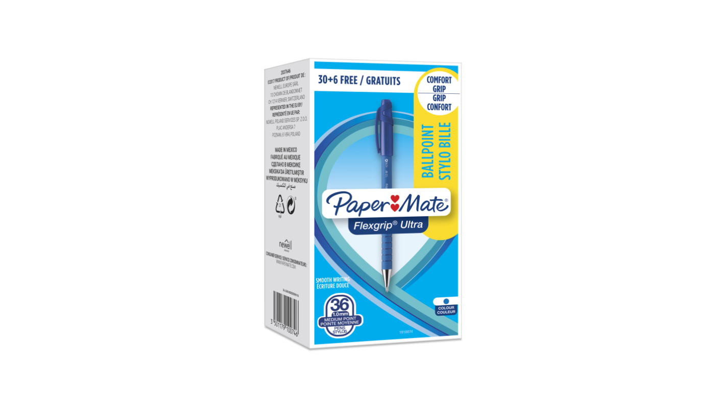 Paper Mate Blue Ball Point Pen, 1 mm Tip Size