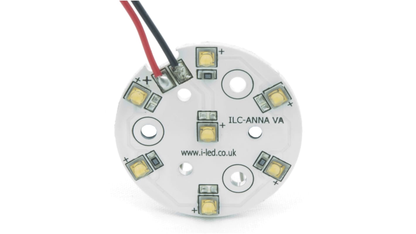 Intelligent LED Solutions LED灯片, 7灯珠, 白光, 980 lm, 19.6 → 22.75V, 800mA, 4000K, 30mm外径, OSLON 80 PowerAnna Coin系列