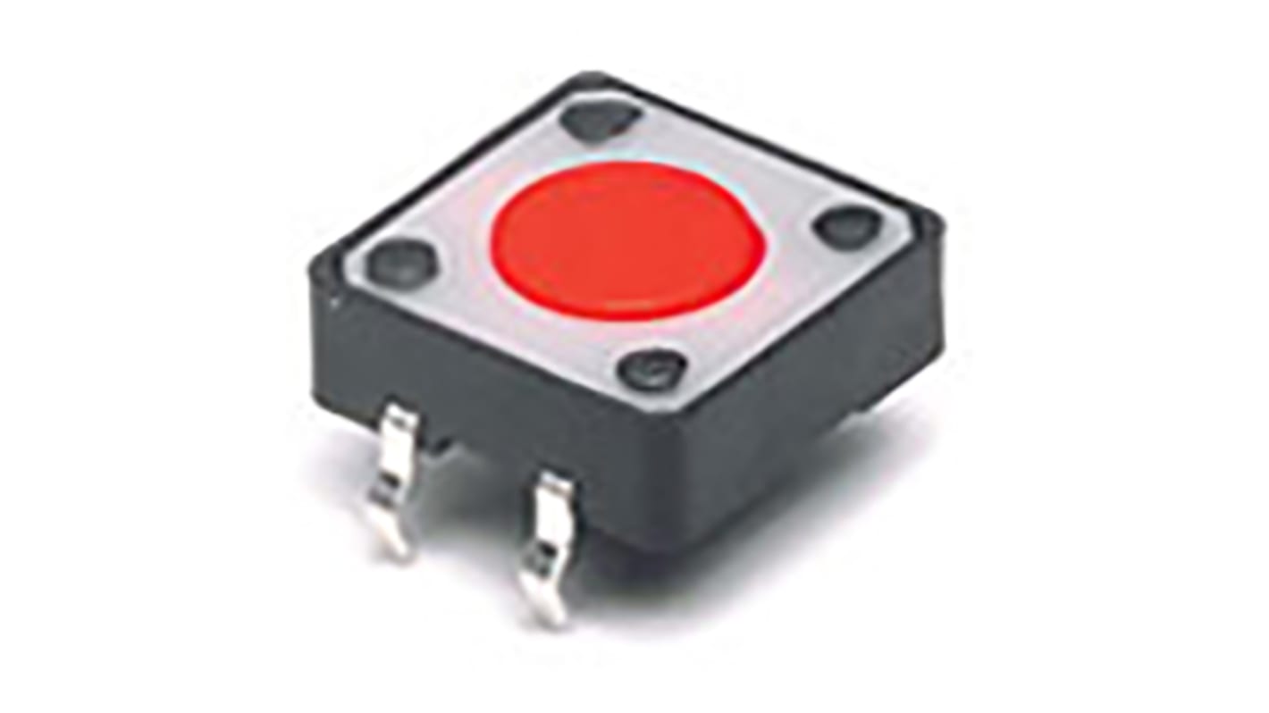 Black Button Tactile Switch, SPST 50 mA 3.4mm Through Hole