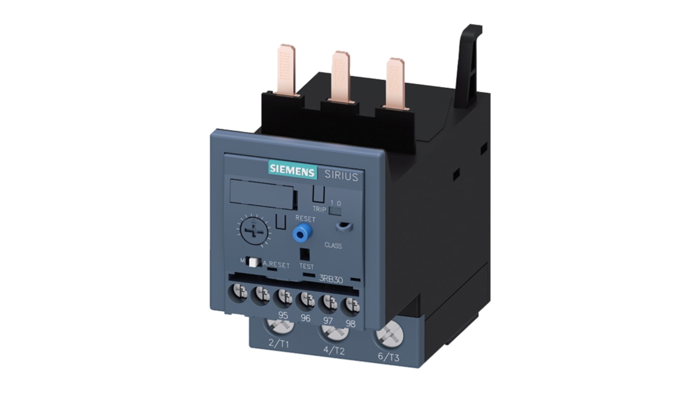 Siemens 3RB3 Solid State Overload Relay NO/NC (Auxiliary), 80 A F.L.C, 80 A Contact Rating, 3P, Sirius Innovation