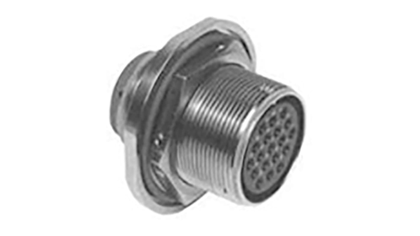 Amphenol Aerospace, MS 1 Way Jam Nut MIL Spec Circular Connector ReceptacleGreen, Pin Contacts,Shell Size 8S, Threaded,