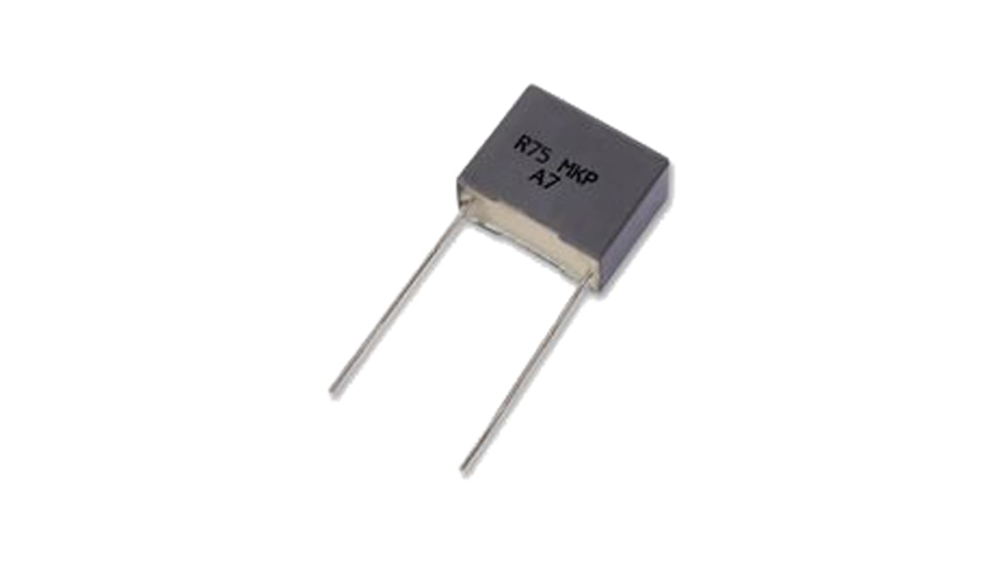 KEMET R75 Metallised Polypropylene Film Capacitor, 220 V ac, 400 V dc, ±5%, 100nF, Through Hole