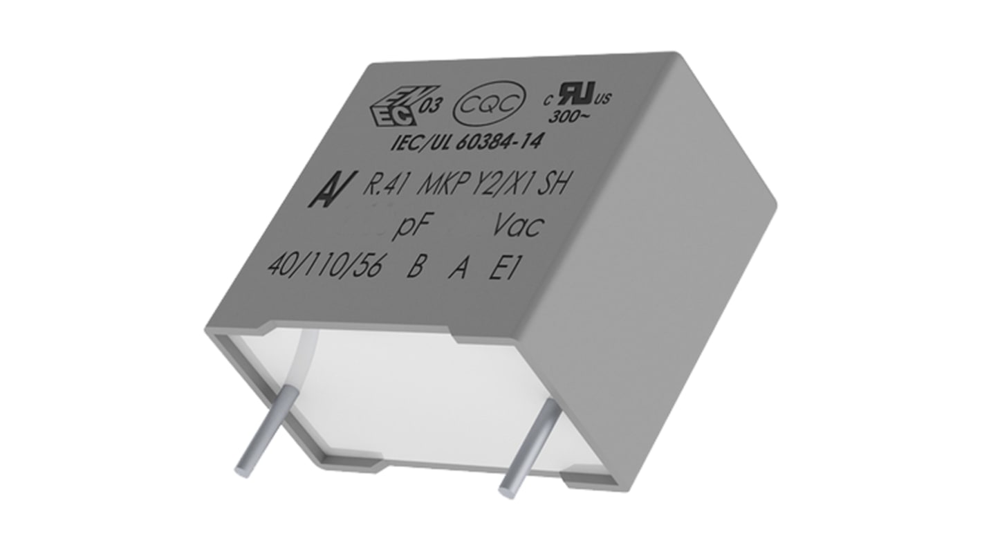 KEMET R41 Metallised Polypropylene Film Capacitor, 1 kV dc, 300 V ac, ±20%, 1.5nF, Through Hole