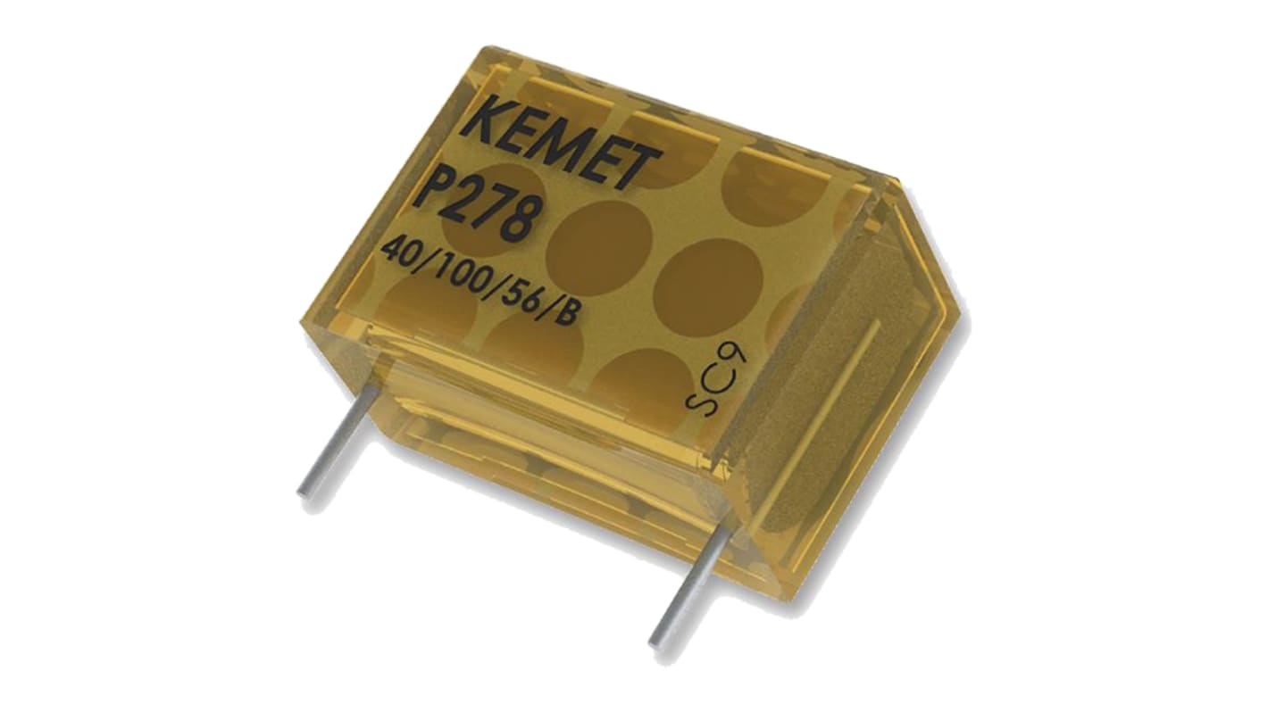 Condensador de papel KEMET, 22nF, ±20%, 480V ac, Montaje en orificio pasante