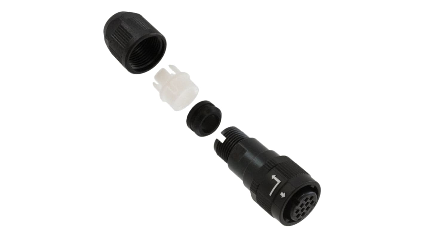 Hirose Circular Connector, 10 Contacts, Cable Mount, Miniature Connector, Plug, Female, IP67, IP68, HR34B Series