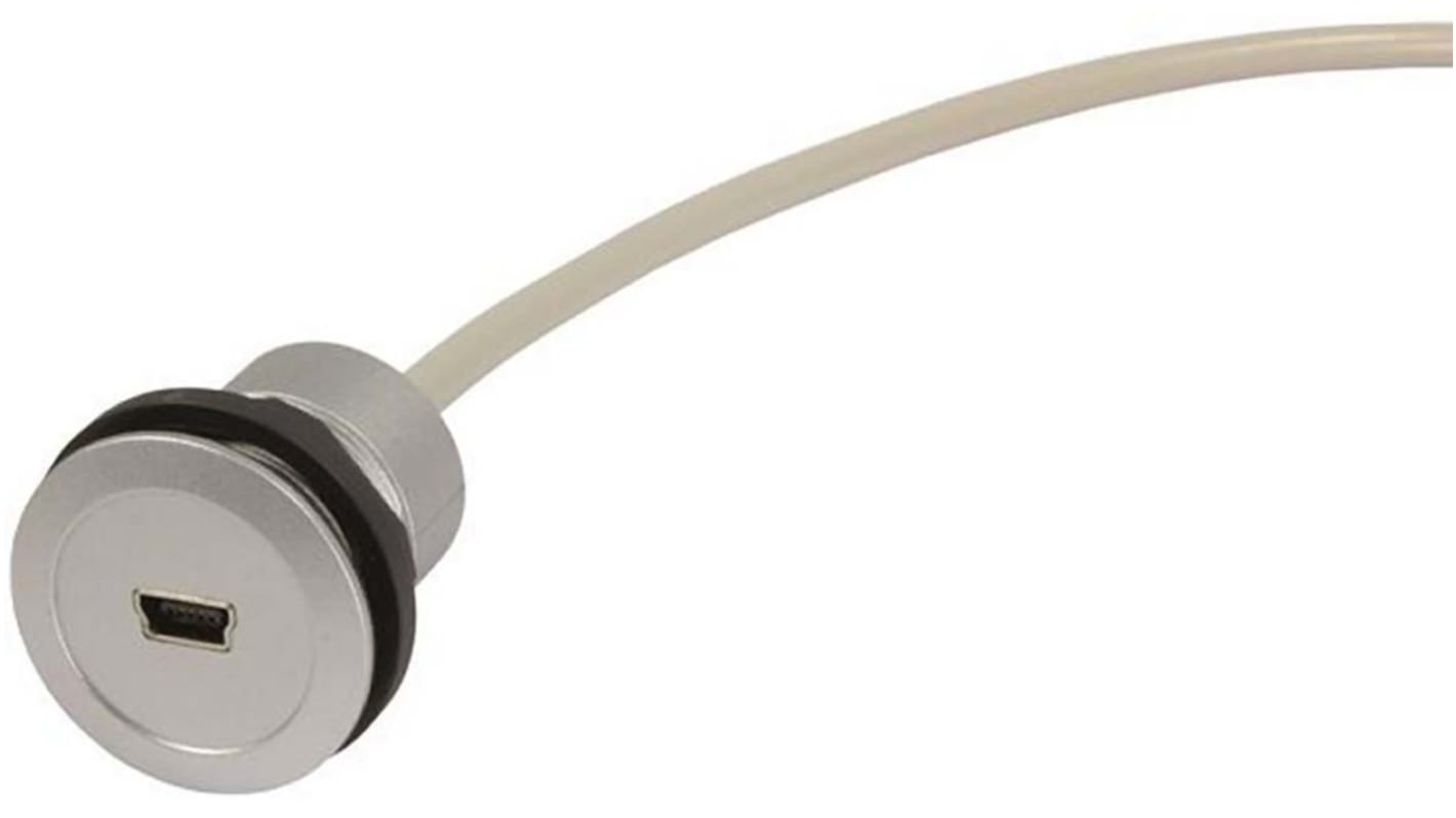 HARTING Straight, Panel Mount, Socket- Single Port Type A to B 2.0 USB Connector