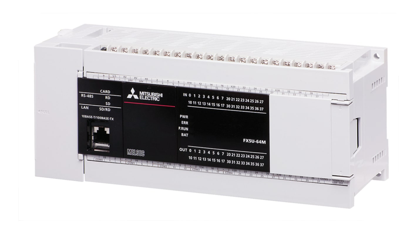 Mitsubishi FX5U Series PLC CPU for Use with MELSEC IQ-F Series IQ Platform-Compatible PLC, Relay, Transistor Output,