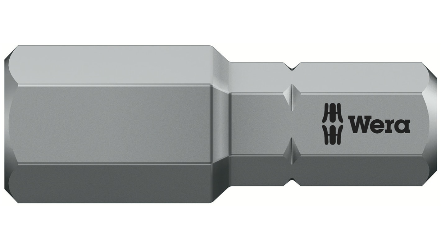 Wera Hex-Plus Screwdriver Bit, 8 mm Tip, Hex Drive, 25 mm Overall