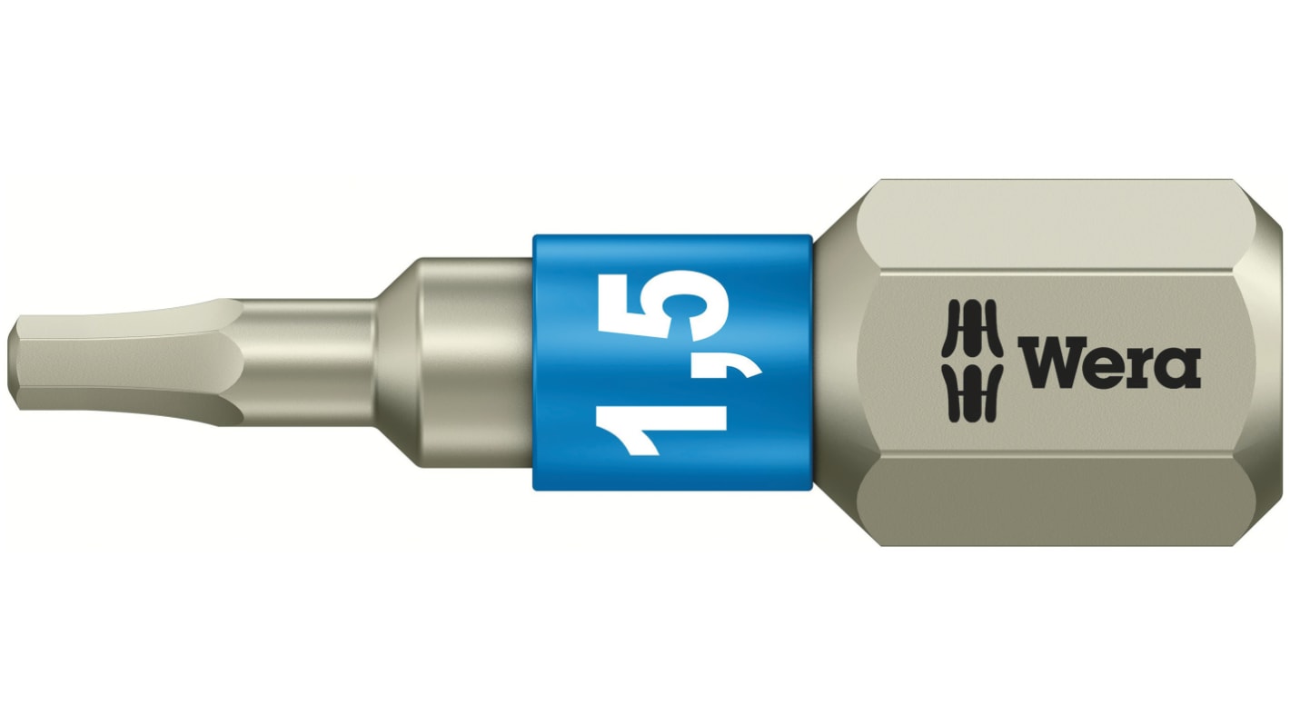 Wera 1.5 mm六角批头, 螺丝刀刀头, 不锈钢制