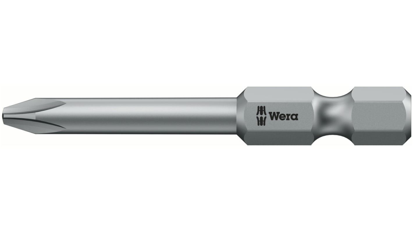 Wera Phillips Screwdriver Bit, PH1 Tip, Phillips Drive, 50 mm Overall