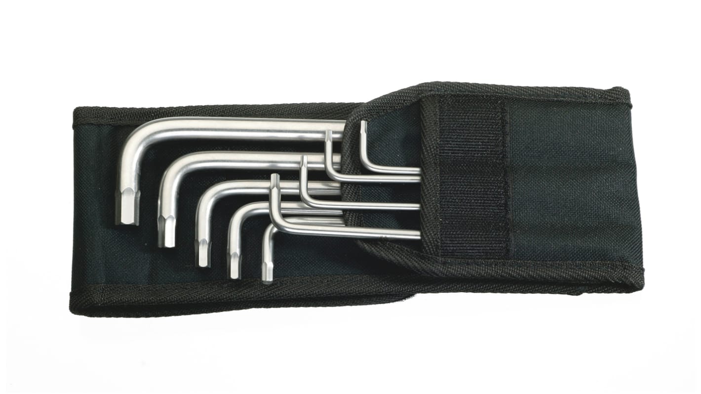 Wera 9 piece L Shape Imperial Hex Key Set, 7/64 → 3/8in