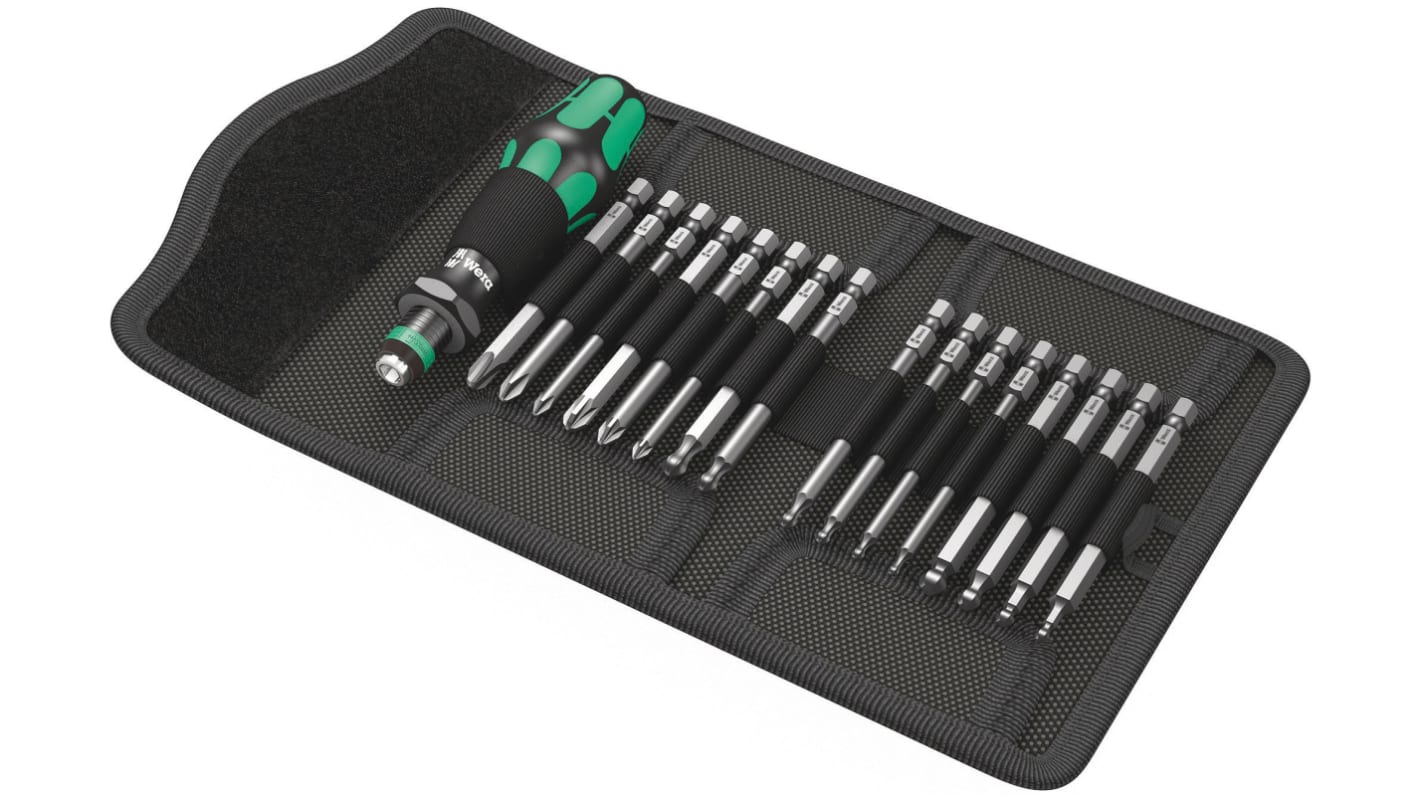 Wera Hexagon; Hex-Plus; Phillips; Pozidriv; Torx Interchangeable Screwdriver Set, 18-Piece