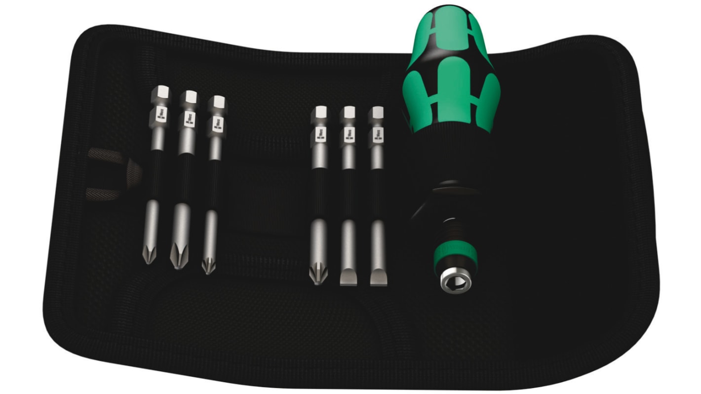 Wera Hexagon; Phillips; Pozidriv; Slotted; Torx Interchangeable Screwdriver Set, 7-Piece