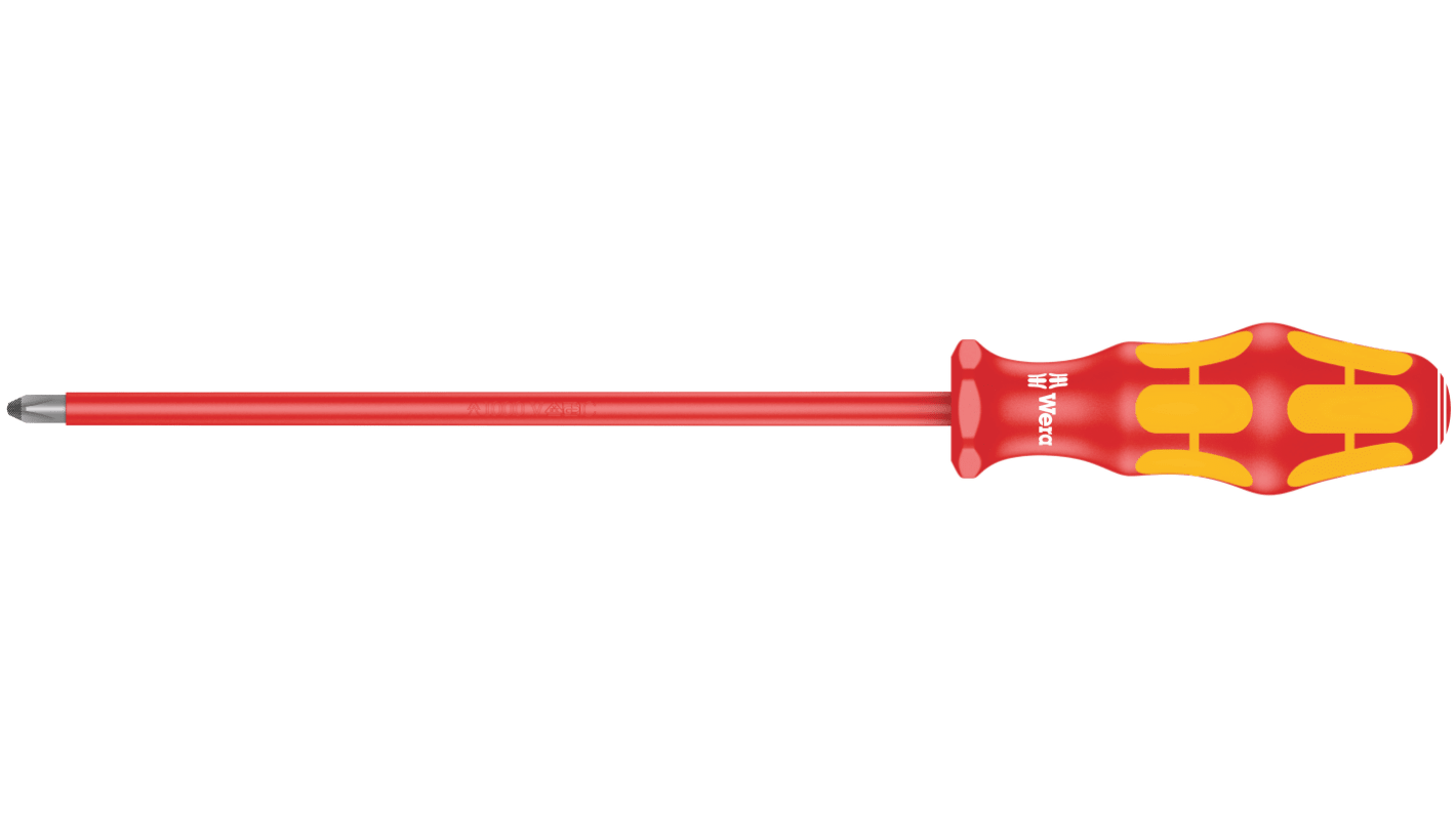 Wera Phillips Insulated Screwdriver, PH2 Tip, 200 mm Blade, VDE/1000V, 305 mm Overall