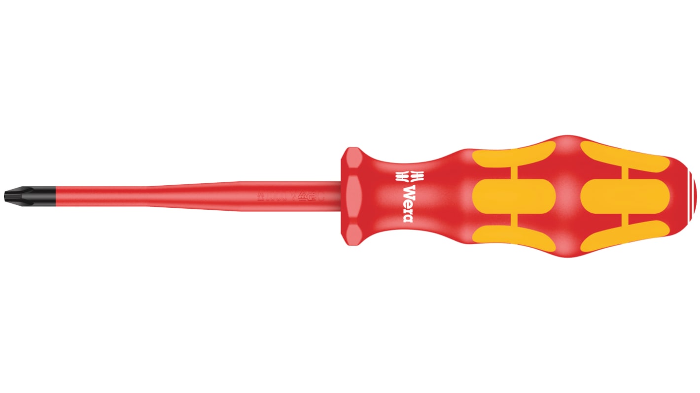 Wera Phillips Insulated Screwdriver, PH2 Tip, 100 mm Blade, VDE/1000V, 205 mm Overall