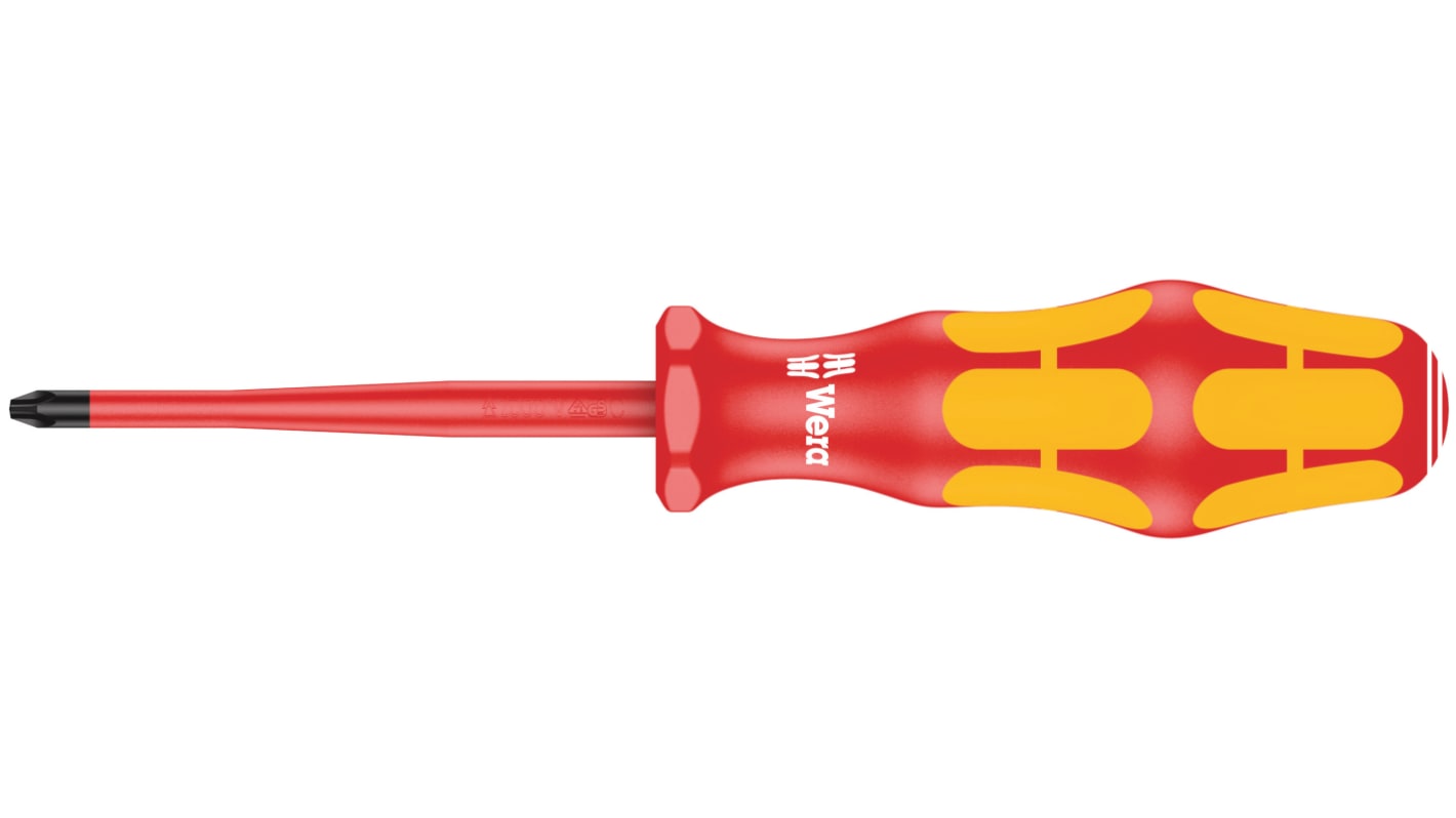Wera Phillips Insulated Screwdriver, PH1 Tip, 80 mm Blade, VDE/1000V, 178 mm Overall