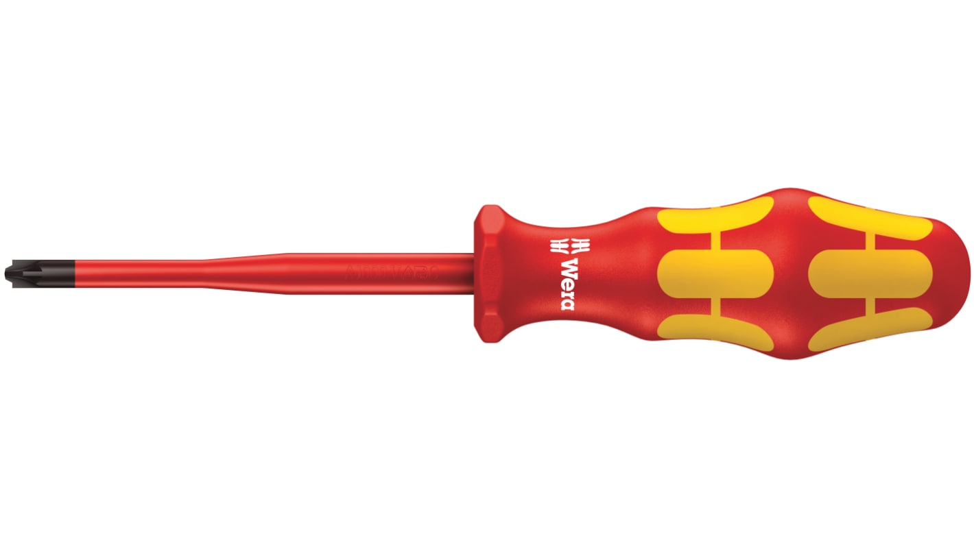 Wera Pozidriv Insulated Screwdriver, PZ1 Tip, 80 mm Blade, VDE/1000V, 178 mm Overall