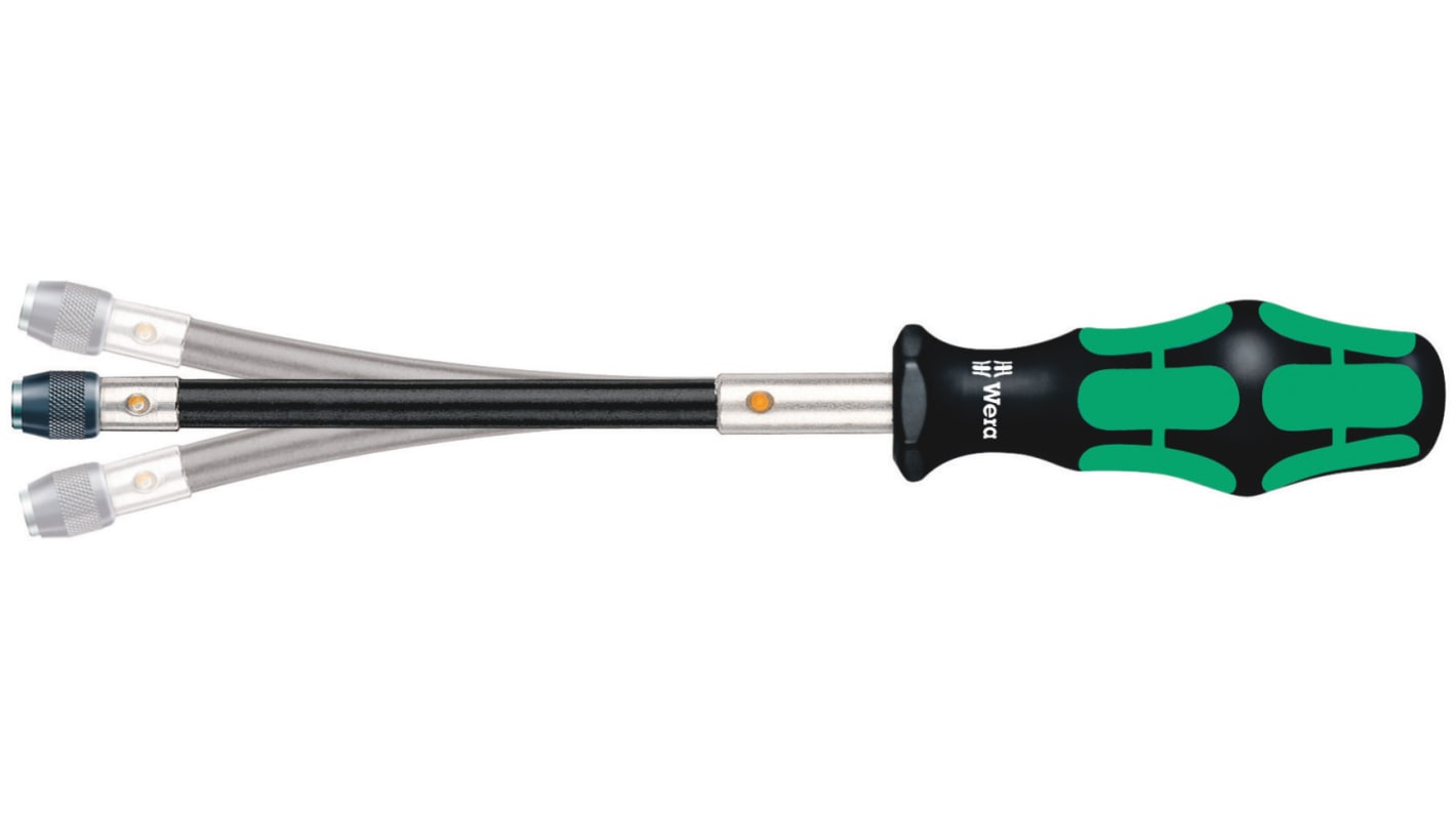 Wera Hexagon Flexible Bit Holder Screwdriver, 1/4 in Tip, 177 mm Blade, 275 mm Overall