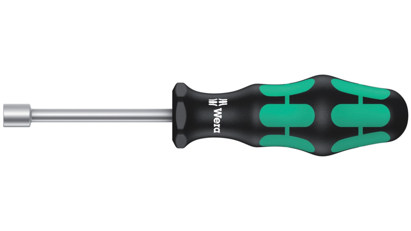 Wera Hexagon Nut Driver, 6 mm Tip, 70 mm Blade, 168 mm Overall