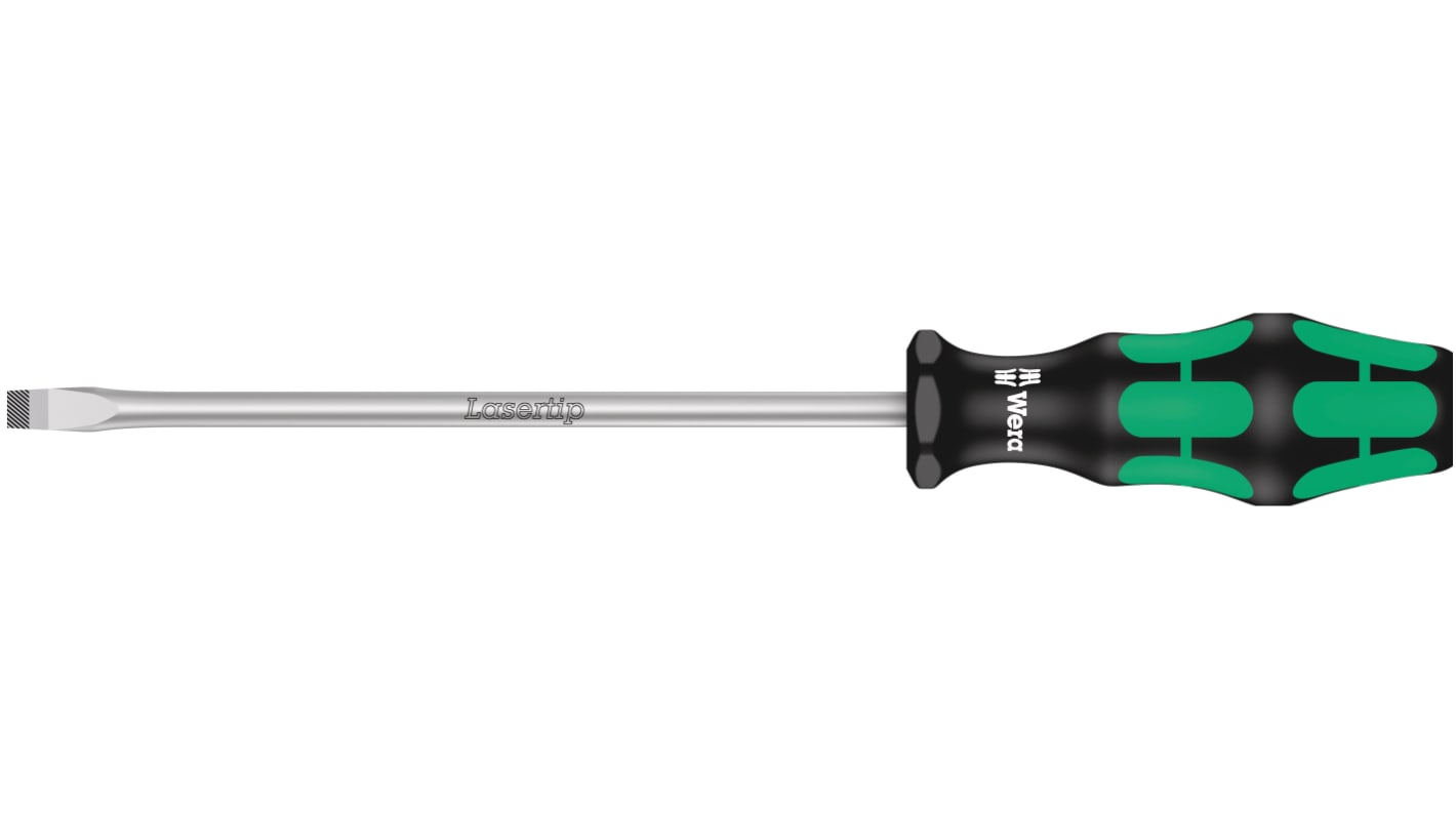 Wera Slotted  Screwdriver, 8 mm Tip, 175 mm Blade, 287 mm Overall