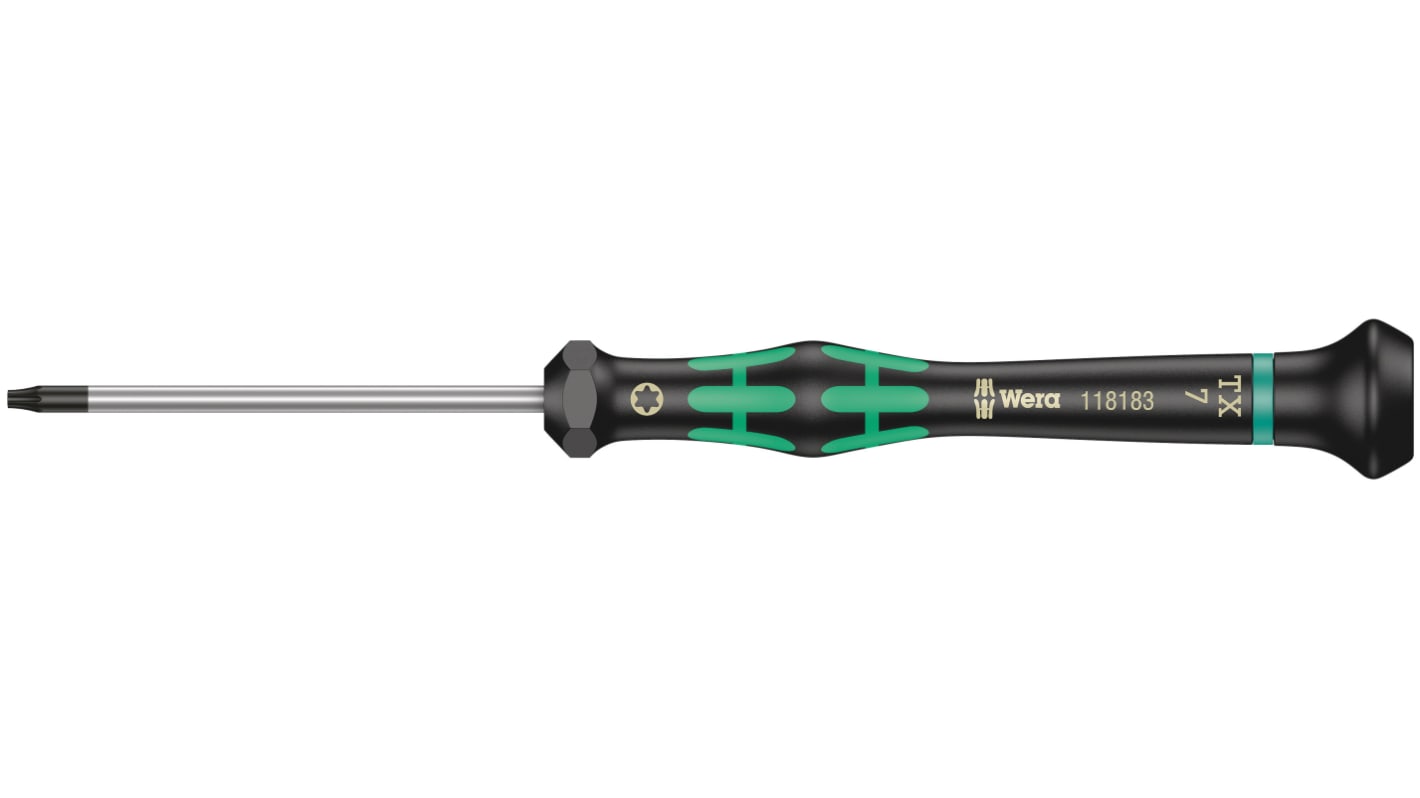 Wera Torx Precision Screwdriver, T7 Tip, 60 mm Blade, 157 mm Overall