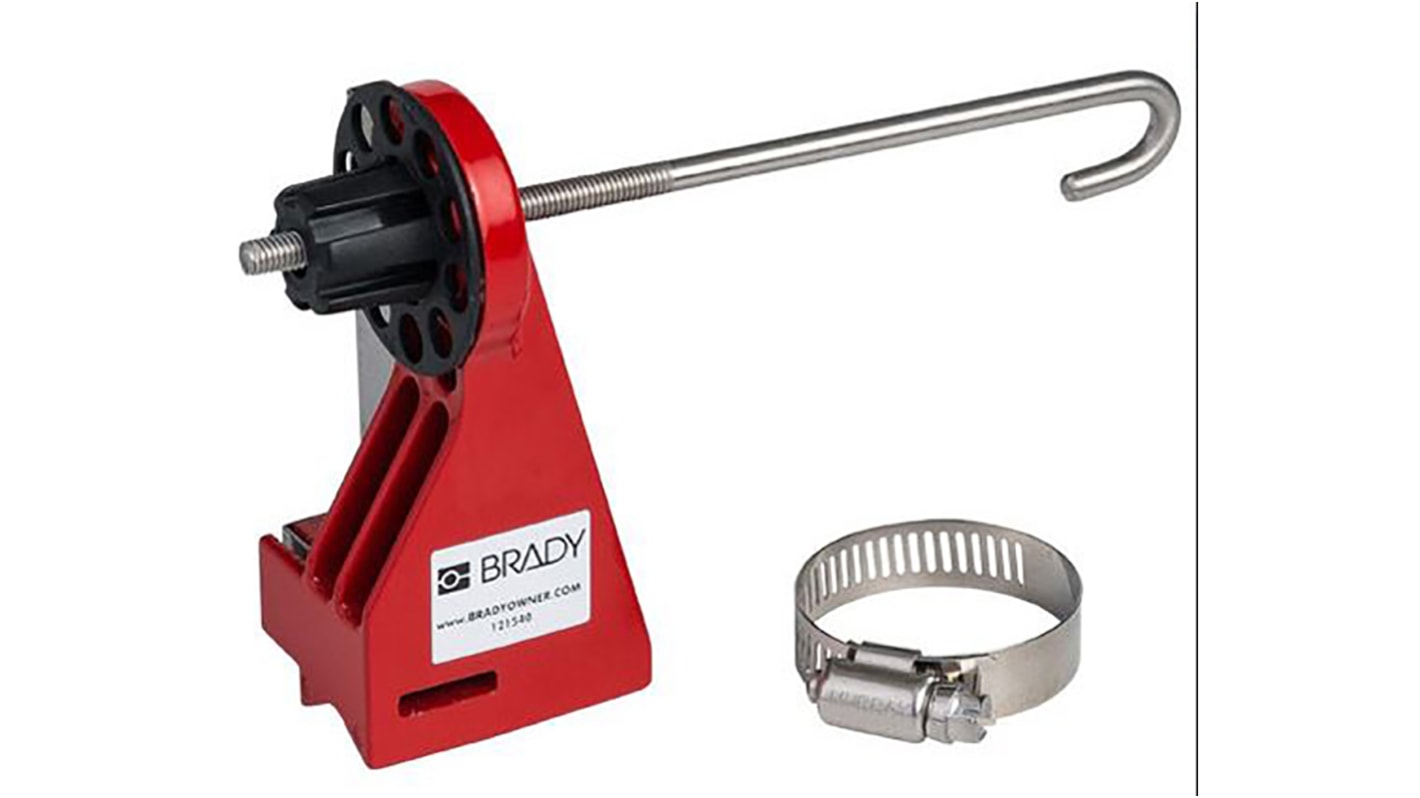 Brady Red 1-Lock Metal Ball Valve Lockout, 7.14mm Shackle, 50.8mm Attachment