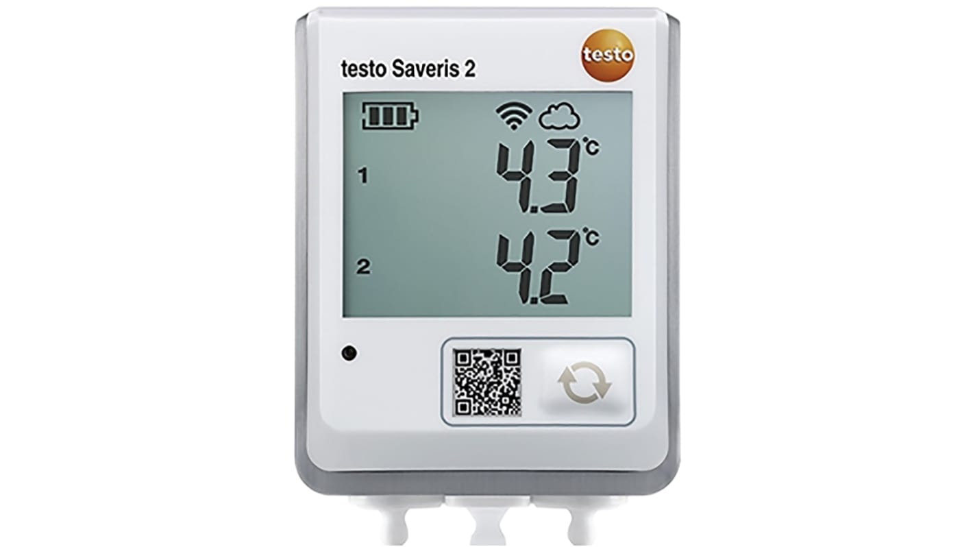 Registrador de datos Testo Saveris 2-T2, para Temperatura, con alarma, display LCD, interfaz USB