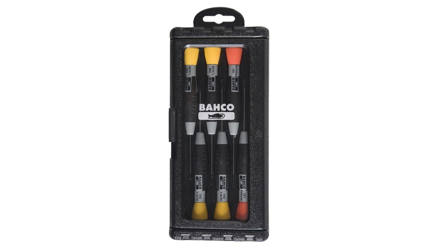 Bahco Phillips; Slotted Precision Screwdriver Set, 6-Piece