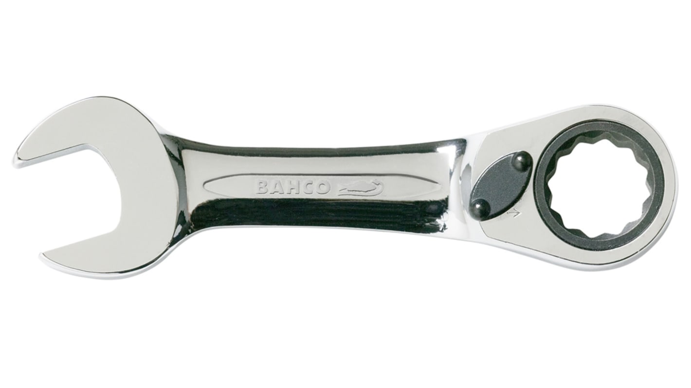 Bahco Ratchet Spanner, 17mm, Metric, Double Ended, 127 mm Overall