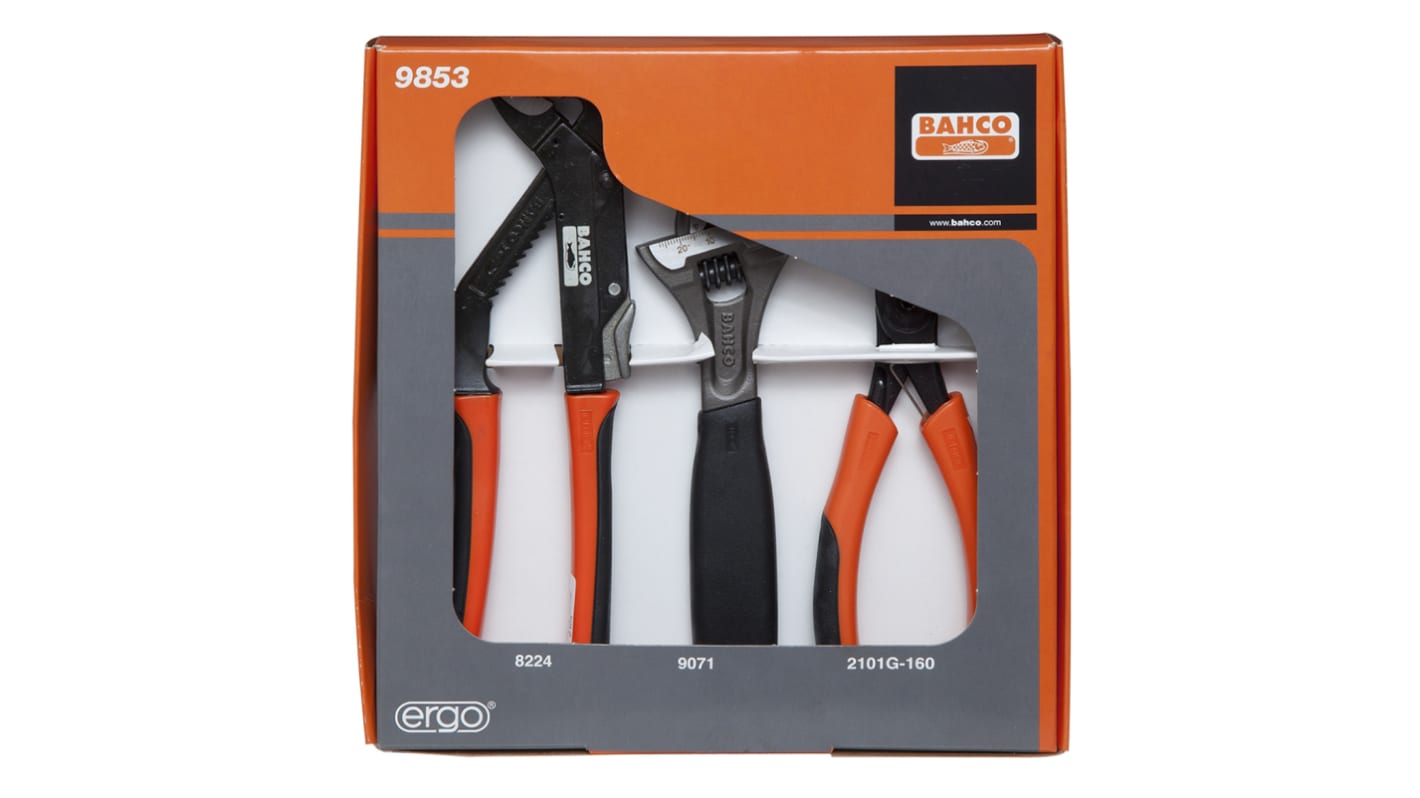 Bahco 3-Piece Plier Set, 300 mm Overall