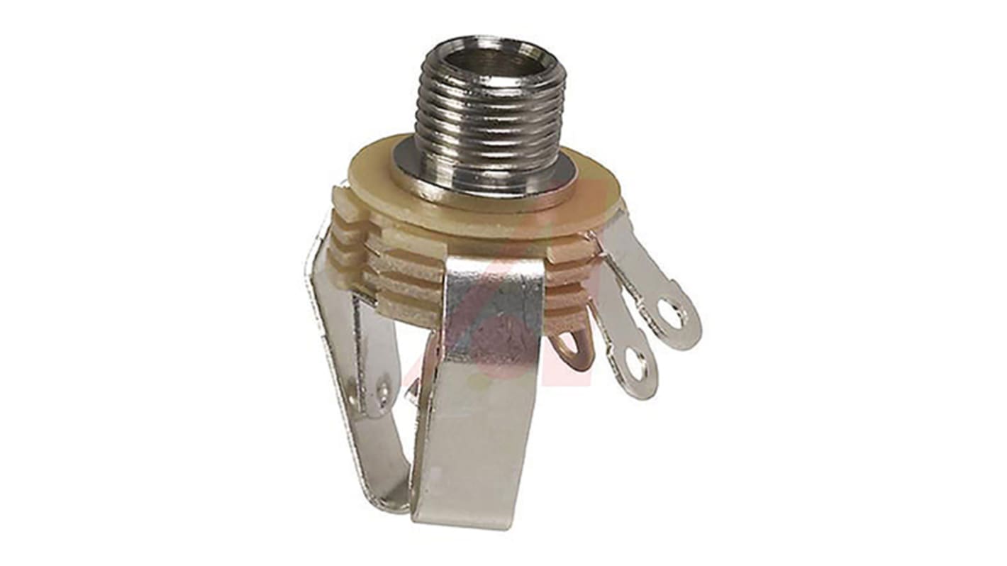 Switchcraft Jack Connector 6.35 mm Panel Mount Stereo Socket, 3Pole 1A