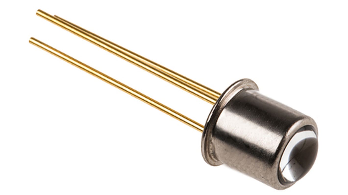 ams OSRAM THT NPN Fototransistor IR 15μs, 450nm → 1100nm / 9500μA, 3-Pin TO18