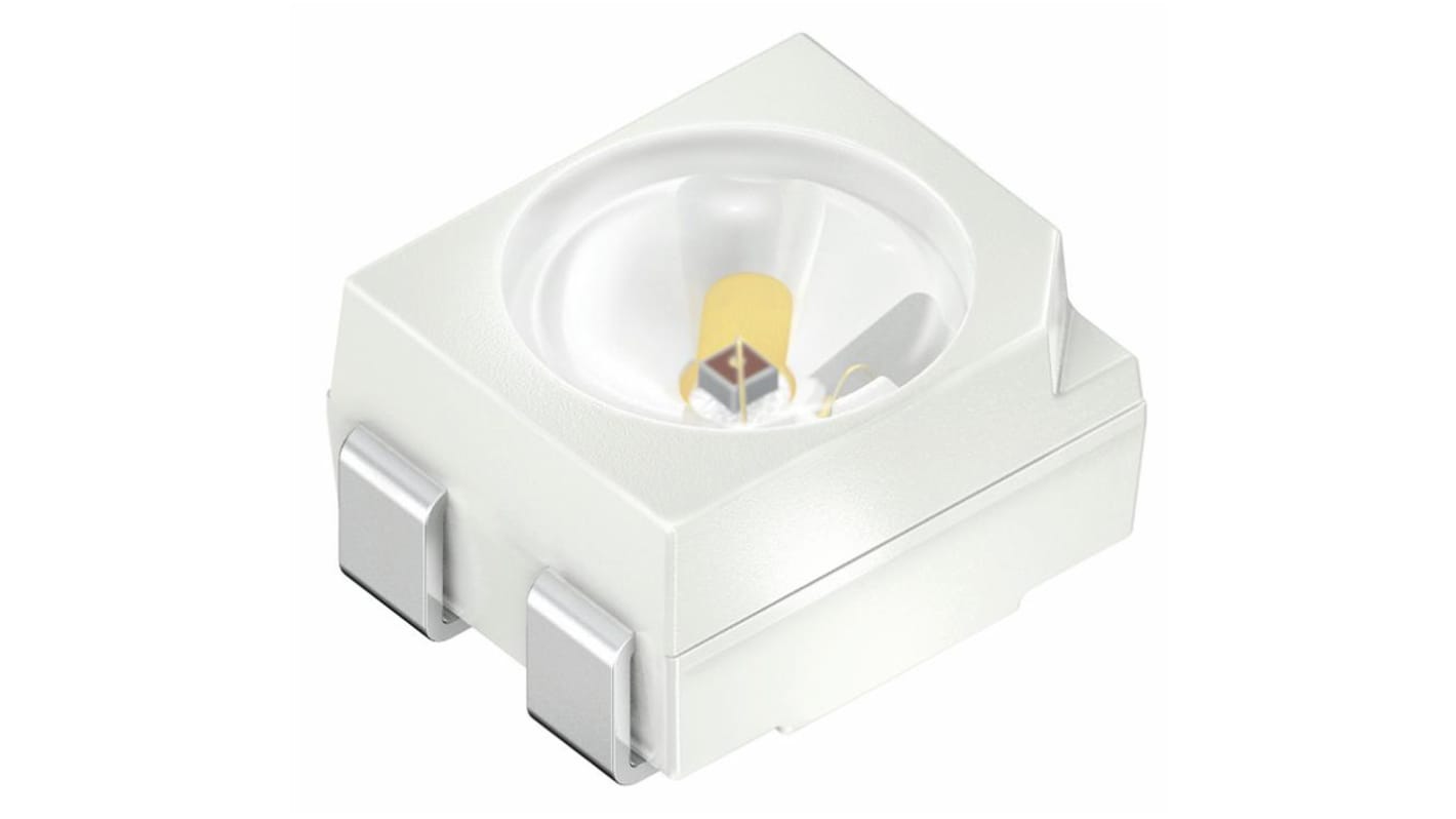 LED ams OSRAM TOPLED, Amarillo, 587 nm, Vf= 2,2 V, 30 → 60 mlm, 120°, mont. superficial, encapsulado PLCC 2