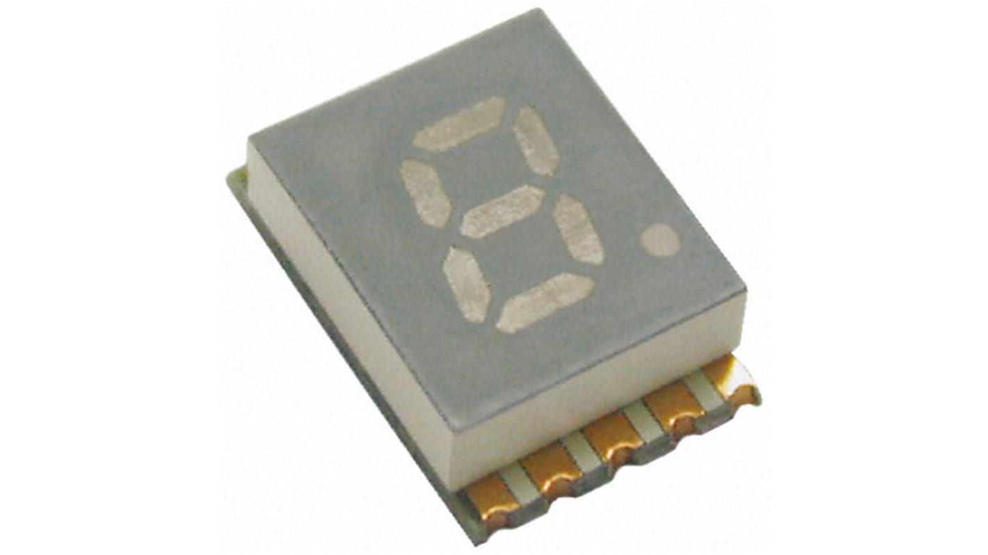 Kingbright KCSC02 LED-Anzeige 7-Segment, Grün 570 nm Zeichenbreite 3.2mm Zeichenhöhe 5.1mm SMD