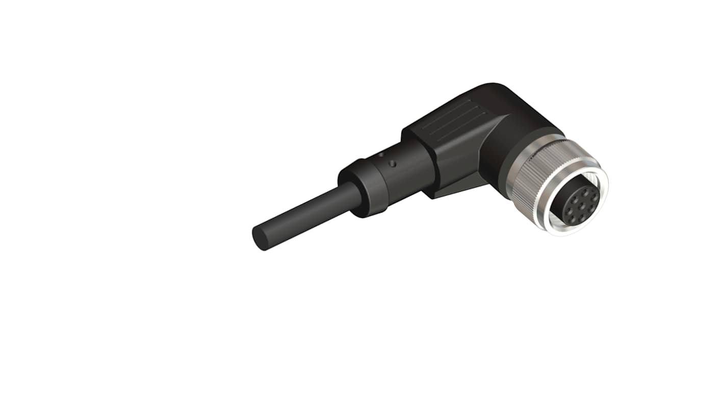 RS PRO Right Angle Female 8 way M12 to Unterminated Sensor Actuator Cable, 5m