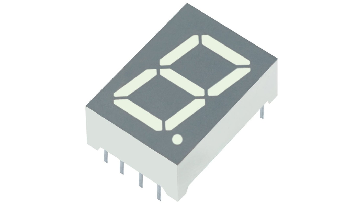 SC52-11SYKWA Kingbright 7-Segment LED Display, CC Yellow 140 mcd RH DP 13.2mm