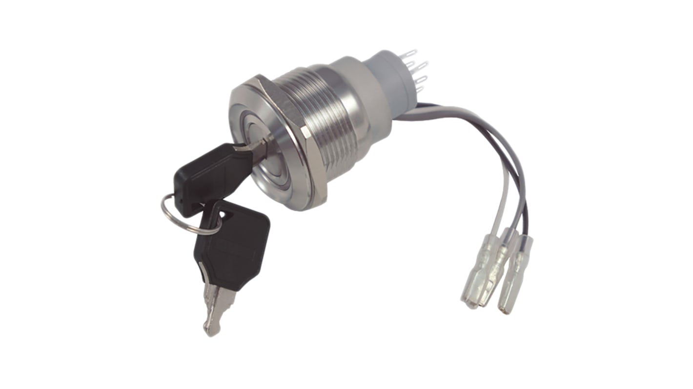 IP40 Key Switch, DPDT, 5 A 2-Way