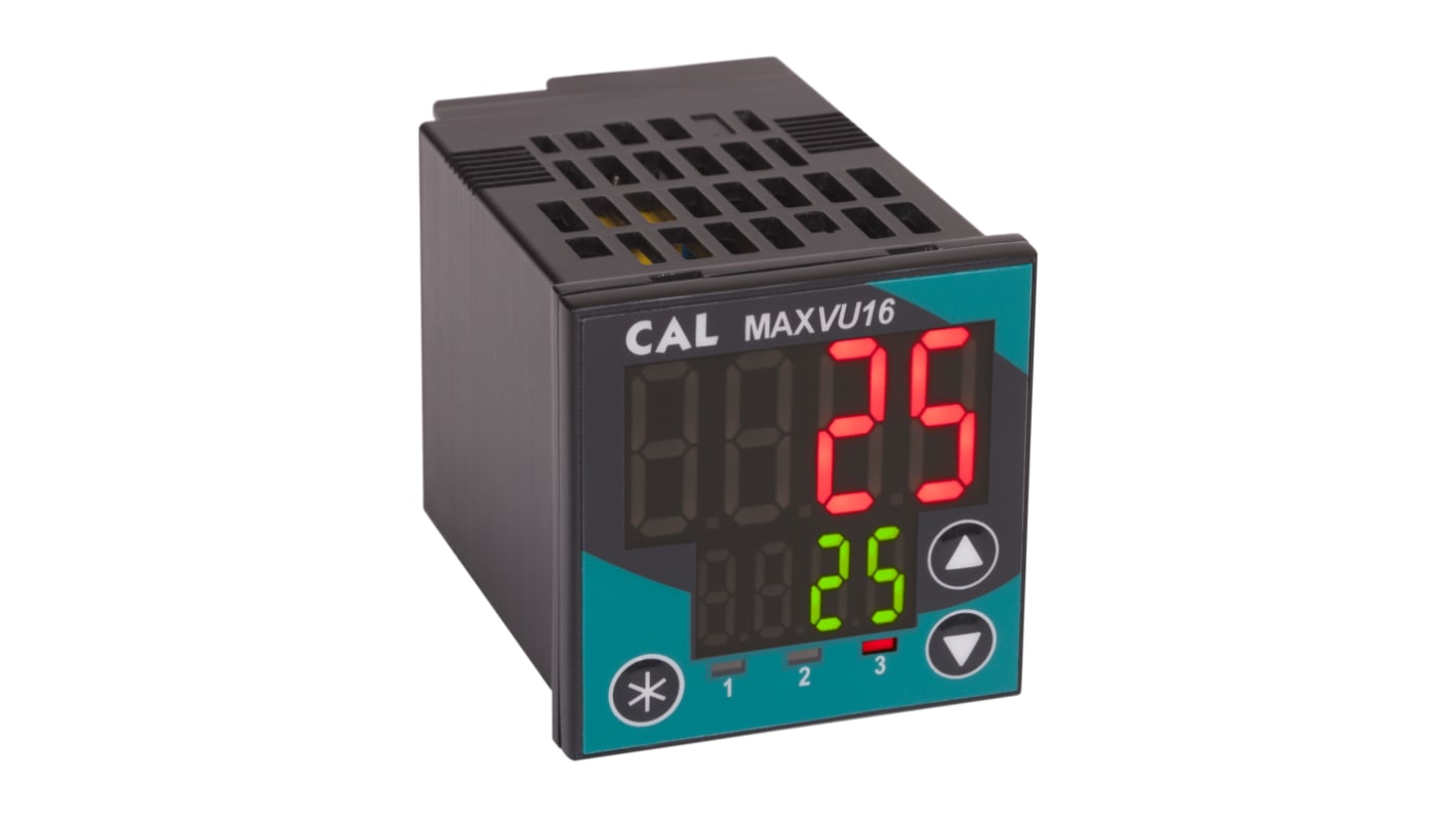 CAL MAXVU16 PID Temperaturregler 1/16 DIN, 3 x Relais, Halbleiterrelais Ausgang/ Universal, Pt100, Typ