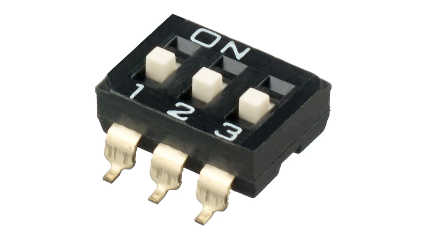 APEM 3 Way Surface Mount DIP Switch SPST, Raised Actuator Slide Actuator