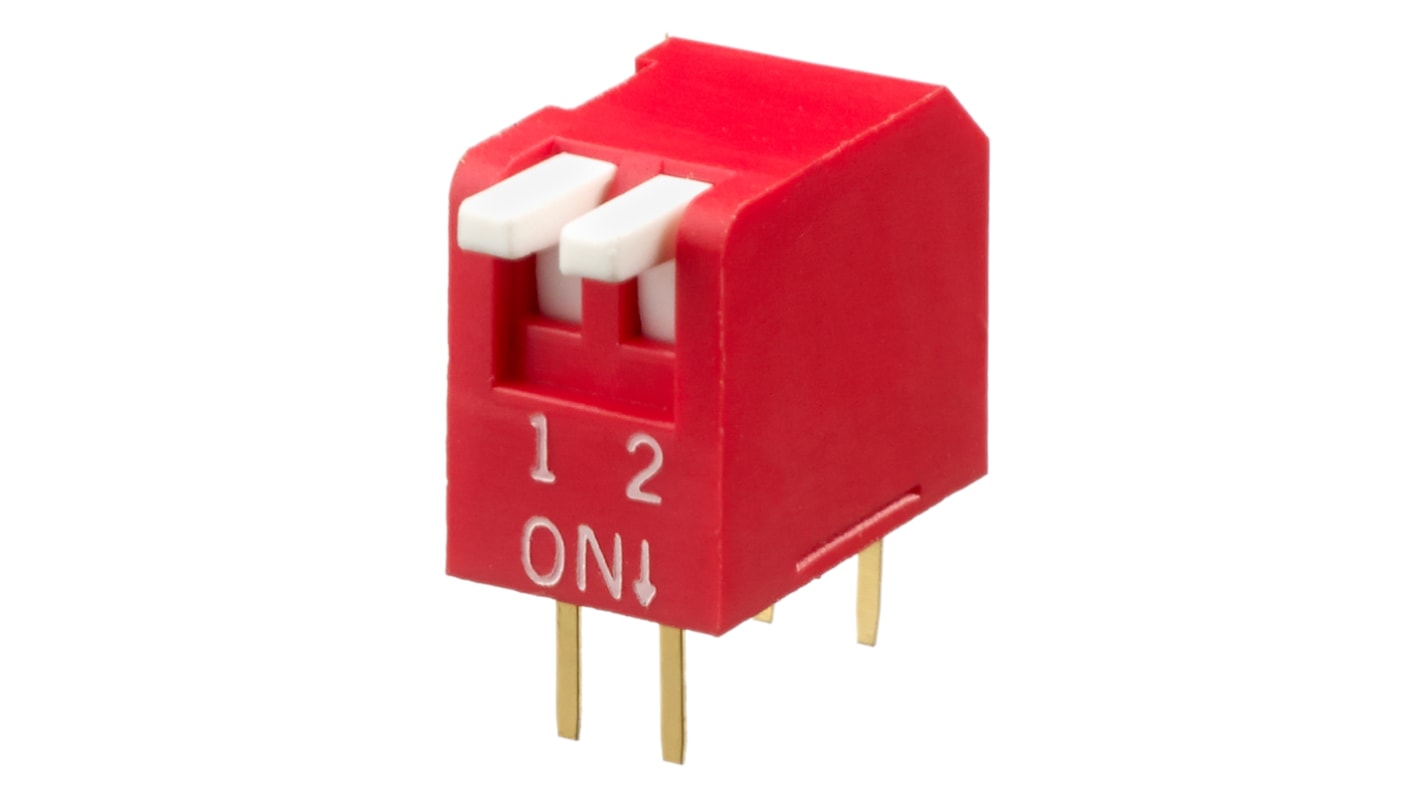 APEM 2 Way Through Hole Piano Dip Switch SPST, Piano Actuator