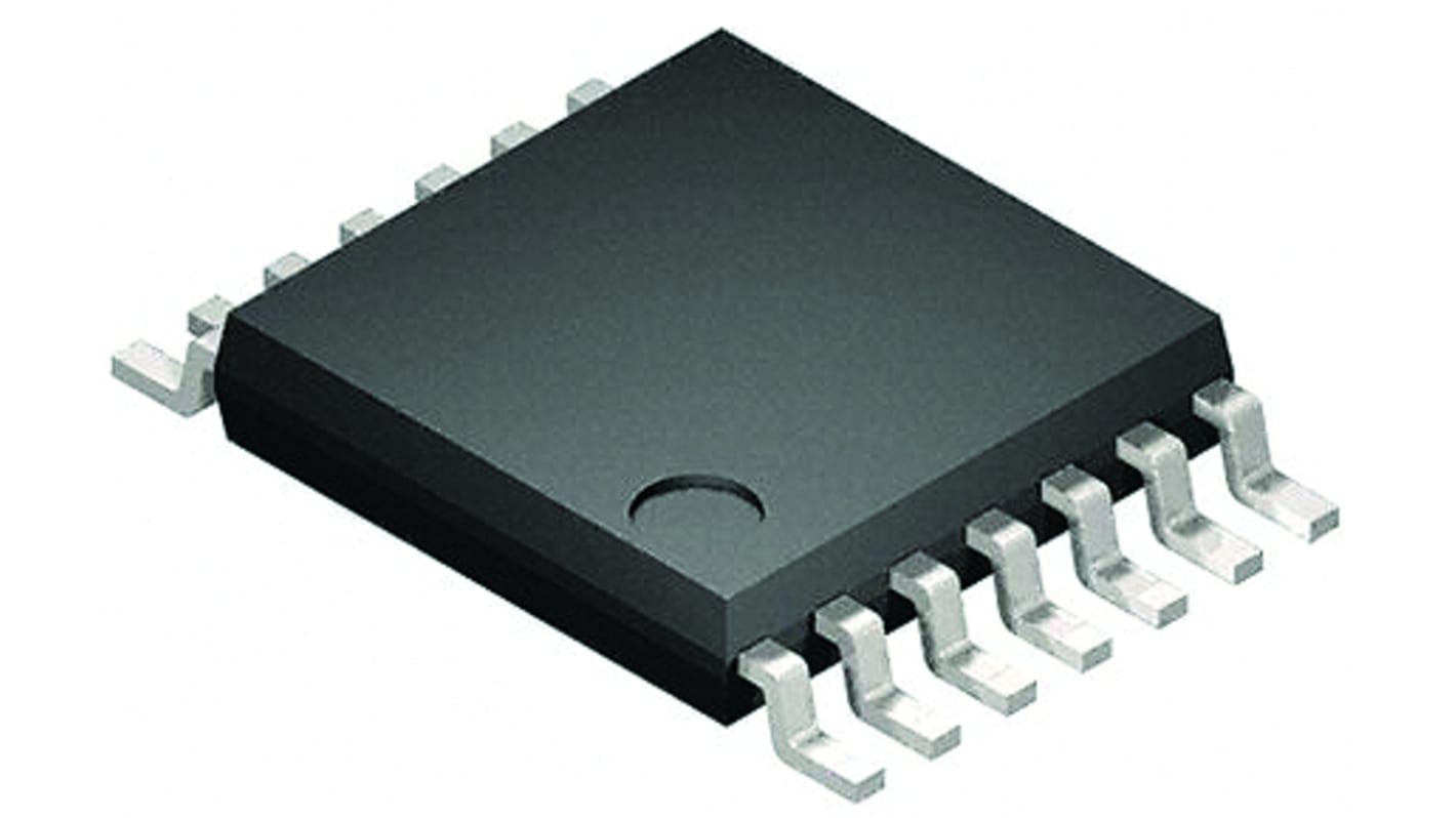 LM2901YPT STMicroelectronics, Quad Comparator, CMOS/TTL O/P, O/P, 1μs 2 → 36 V 14-Pin TSSOP