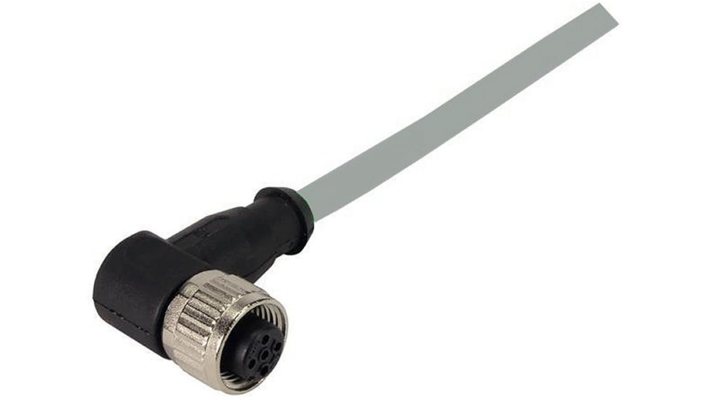 Cable de conexión HARTING, con. A M12 Hembra, 4 polos, con. B Sin terminación, cod.: A, long. 5m, IP67