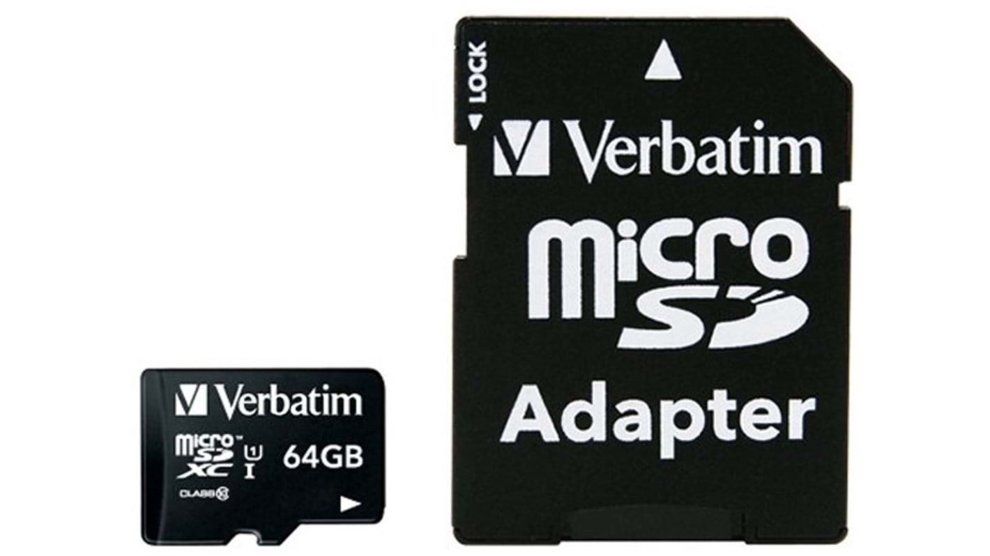 Verbatim 64 GB MicroSDXC Micro SD Card, Class 10