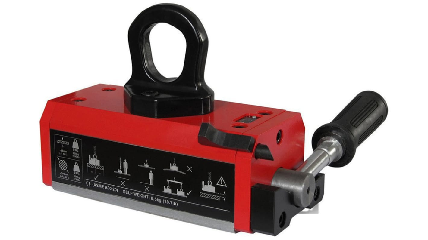 Magnete di sollevamento Manuale Eclipse, portata max. 200 kg (tondo), 500 kg (piatto)