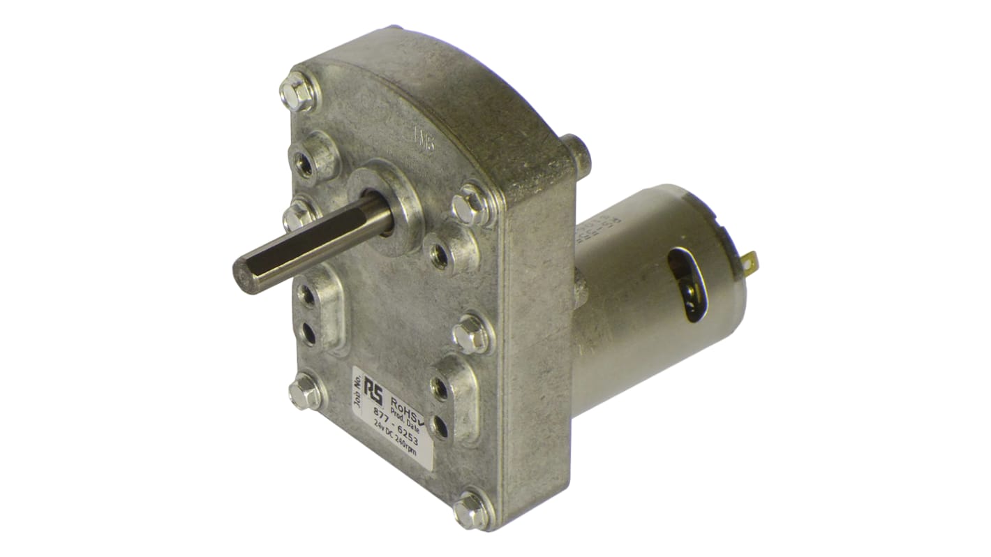 Mellor Electric Brushed Geared DC Geared Motor, 24 V dc, 30 Ncm, 240 rpm, 8mm Shaft Diameter