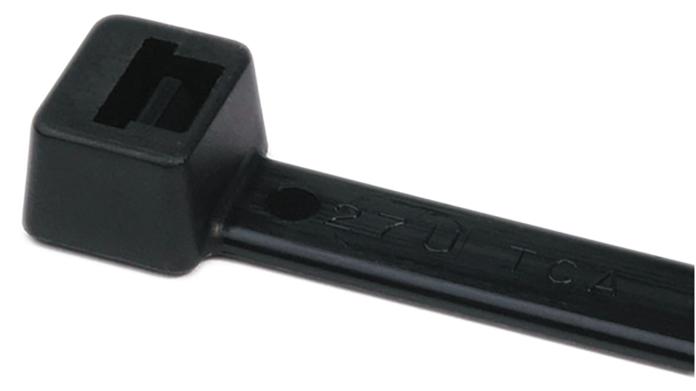 HellermannTyton Cable Tie, 365mm x 7.6 mm, Black Polyamide 6.6 (PA66), Pk-100