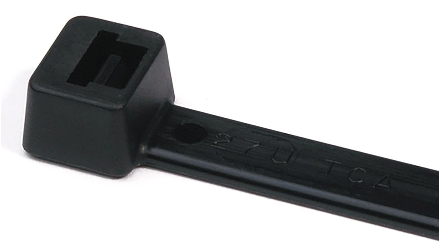 HellermannTyton Cable Tie, 390mm x 4.7 mm, Black Polyamide 6.6 (PA66), Pk-100