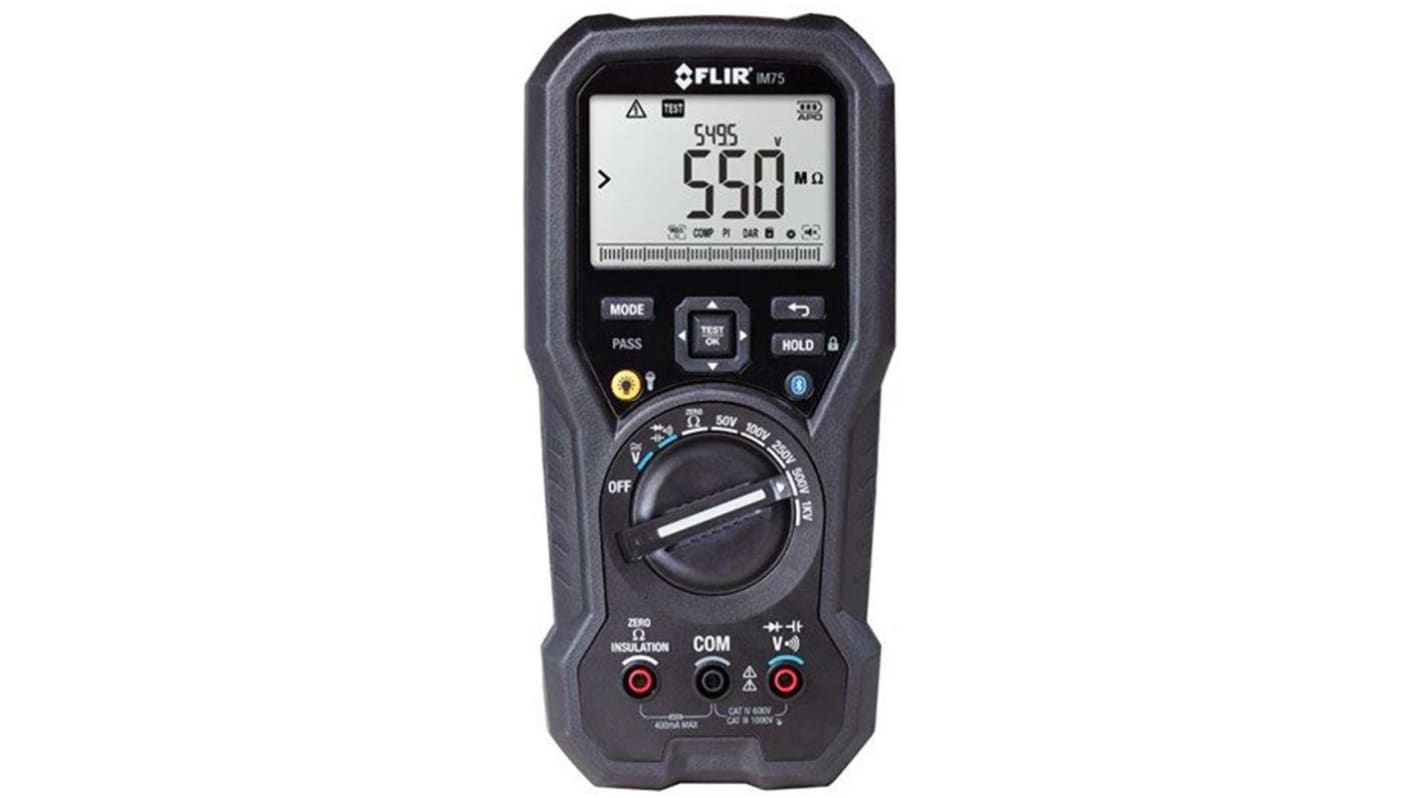 FLIR IM75 Insulation Tester, 50V Min, 1000V Max, 20GΩ Max, CAT III 1000V