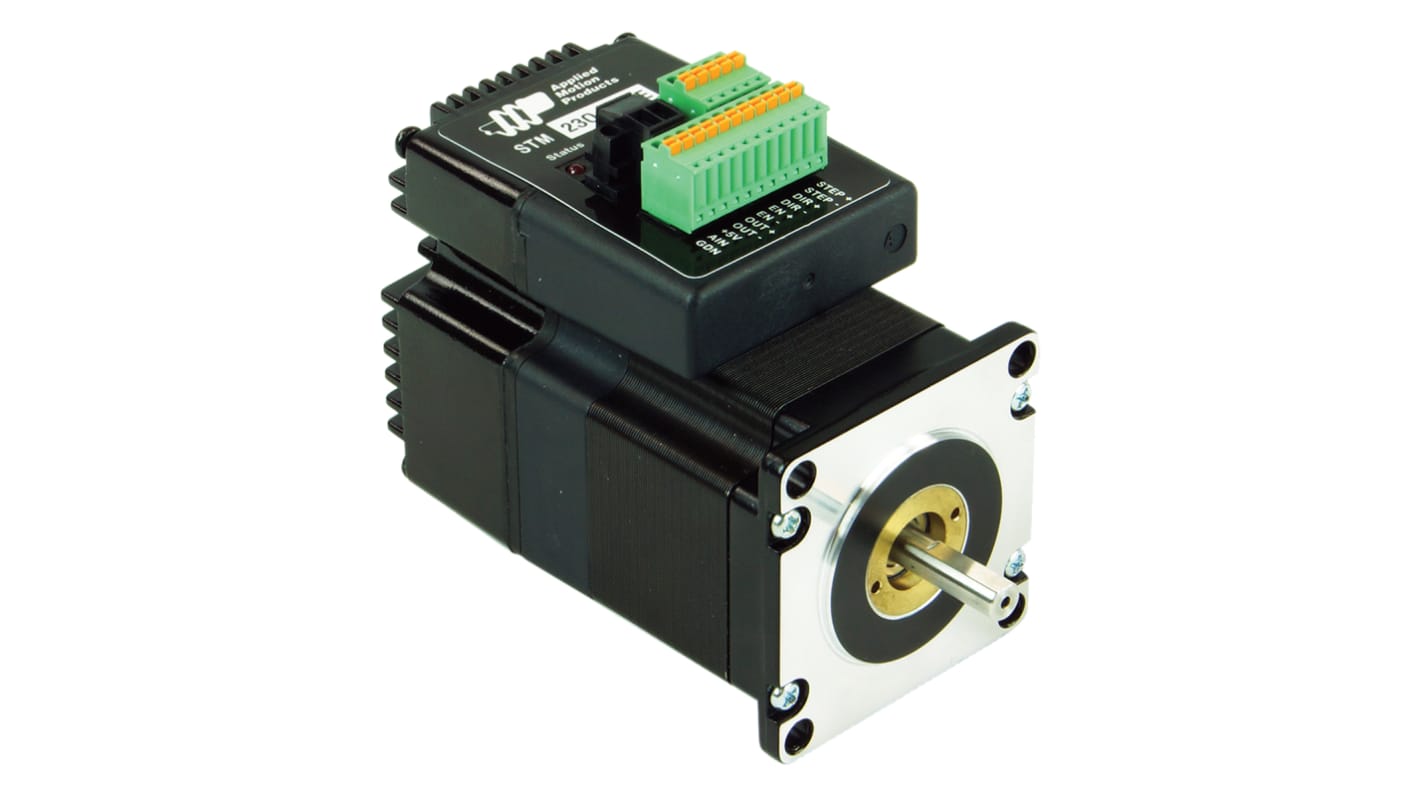 Motor paso a paso Applied Motion Systems serie STM, 12 → 70 V., 200 → 51.200 spm, Ø de eje 6.35mm