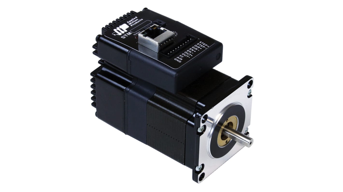 Motor paso a paso Applied Motion Systems serie STM, 12 → 70 V., 200 → 51.200 spm, Ø de eje 6.35mm